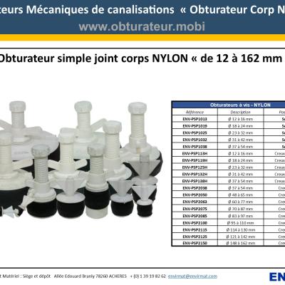 Obturateur corps NYLON ENVIRMAT