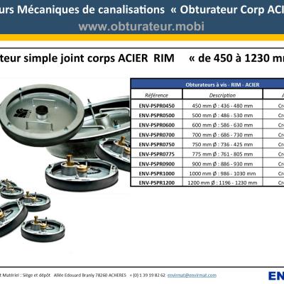 Obturateur mécanique grand diamètre ENVIRMAT