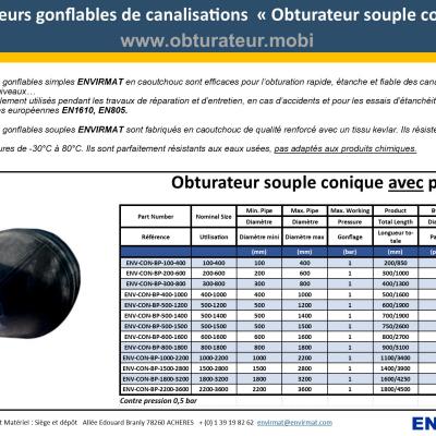 Obturateur souple avec passage ENVIRMAT