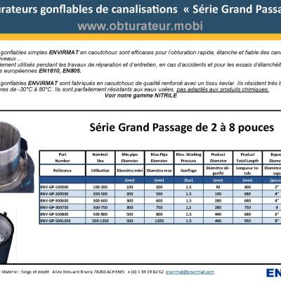 Obturateur avec grand  passage ENVIRMAT