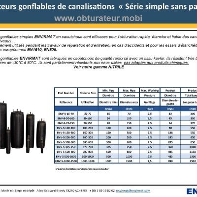 Obturateur gamme assainissement ENVIRMAT